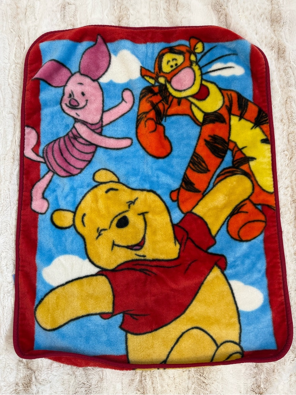 Disney Winnie the Pooh Plush Throw Blanket - Bright Character Print
